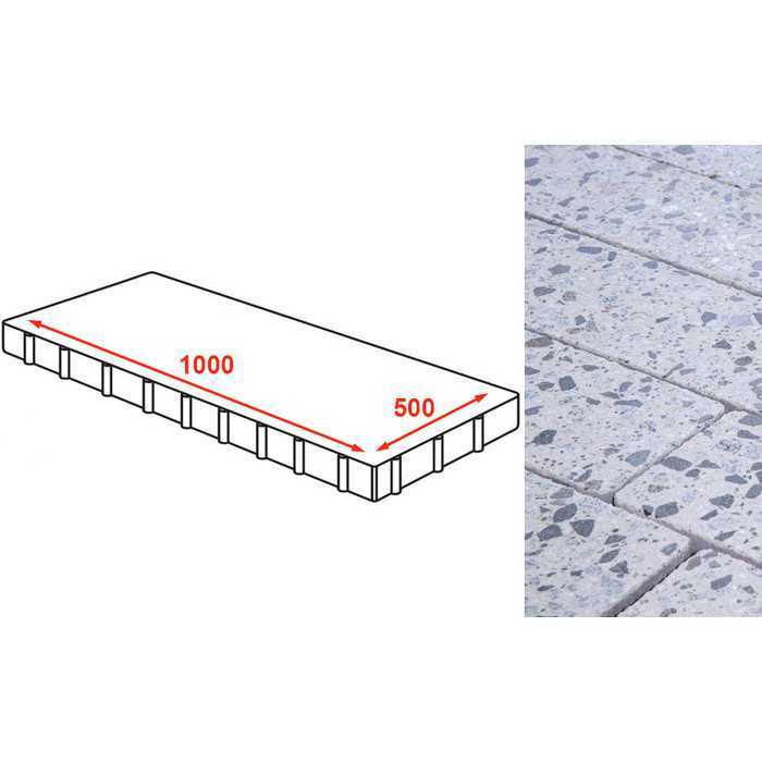 Плита тротуарная Готика Granite FINERRO, Грис Парга 1000x500x80 мм