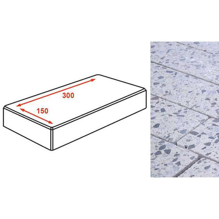 Плитка тротуарная Готика Granite FINERRO, картано, Грис Парга 300x150x80 мм